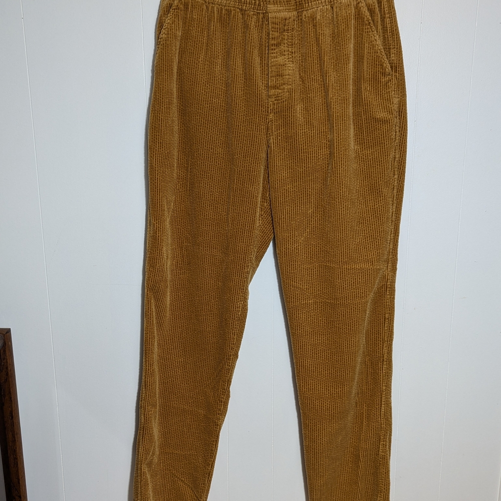Territory Ahead Women's Large Corduroy Style Drawstring Pants - Gold